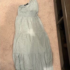 Elegant One Shoulder Light Blue Dress